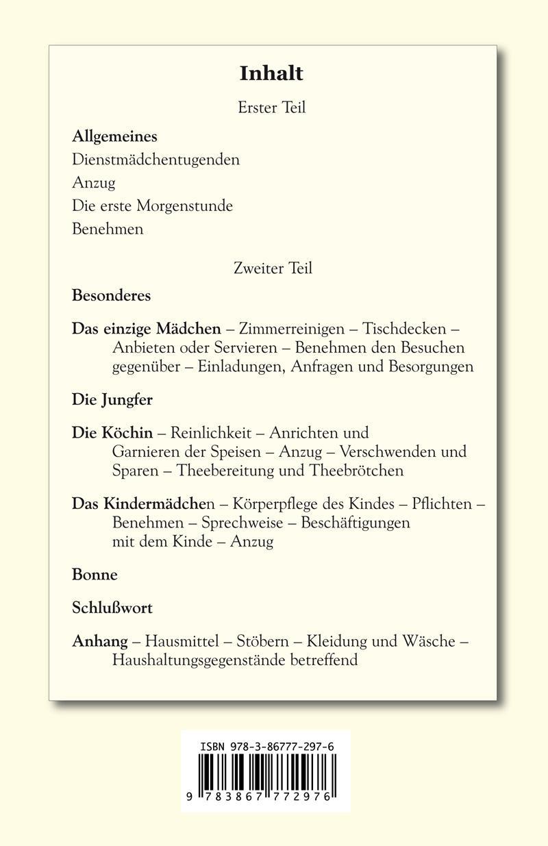 Das feine Dienstmädchen wie es sein soll. 1892