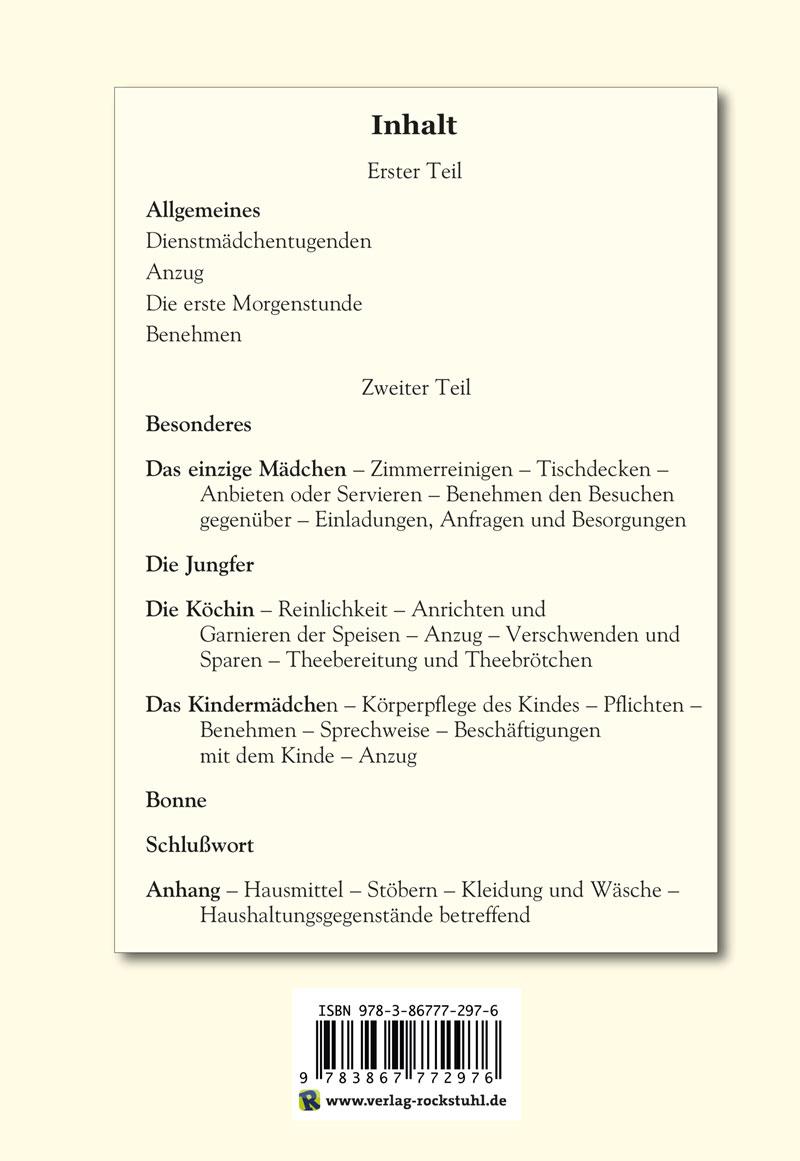 Das feine Dienstmädchen wie es sein soll. 1892