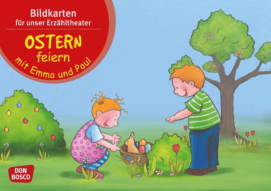 Ostern feiern mit Emma und Paul. Kamishibai Bildkartenset.