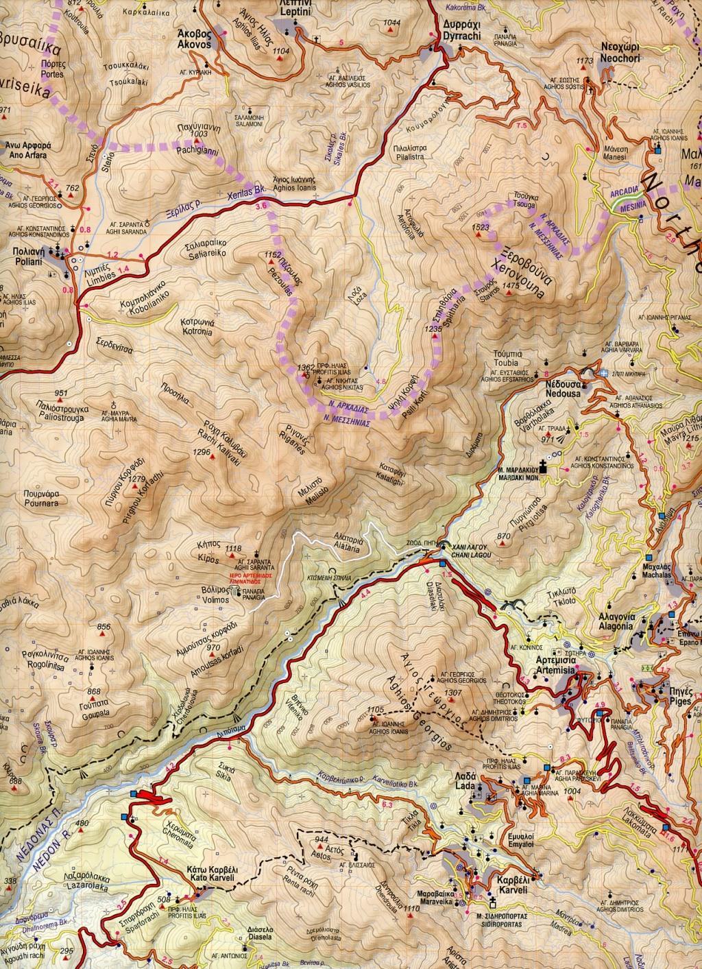 Topografische Bergwanderkarte 8.1. Taigetos  1 : 50 000