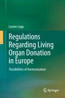 Regulations Regarding Living Organ Donation in Europe