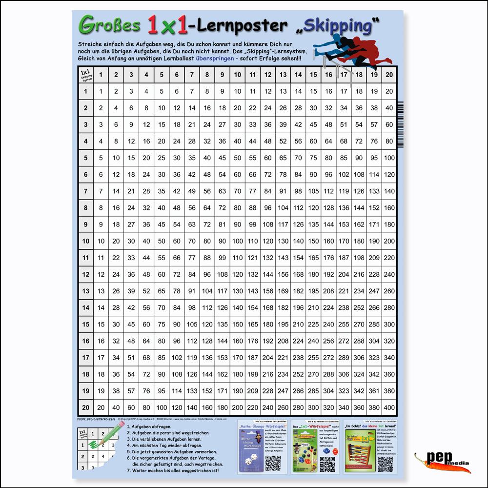 Großes 1x1-Lernposter "Skipping"