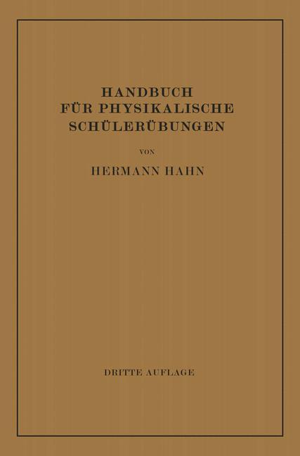 Handbuch für Physikalische Schülerübungen