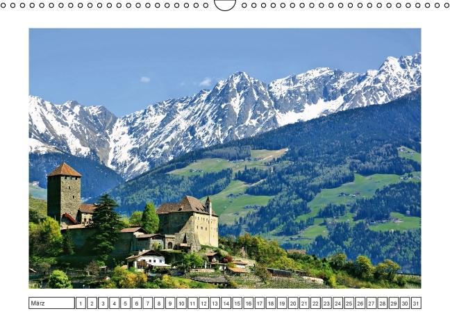 Südtirol im Frühling. Etschtal, Überetsch und Unterland. (Wandkalender immerwährend DIN A3 quer)