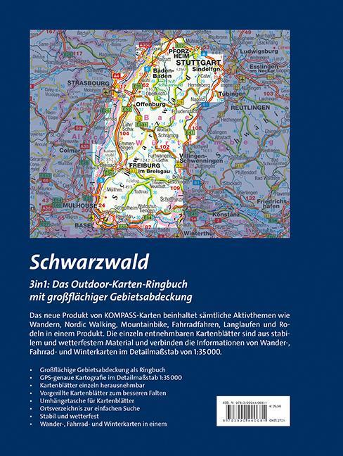 KOMPASS Outdoor-Karte Ringbuch Schwarzwald 1:35.000