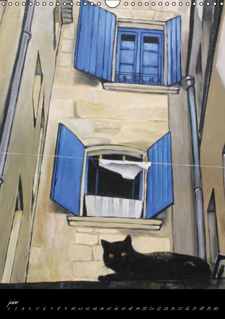 Toiles & Chats Peintures d'Elisabeth BEGOT (Calendrier mural Calendrier perpétuel DIN A3 vertical)