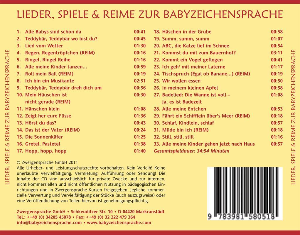 Lieder, Spiele & Reime zur Babyzeichensprache