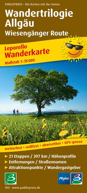 Wanderkarte Wandertrilogie Allgäu - Wiesengänger 1 : 35 000