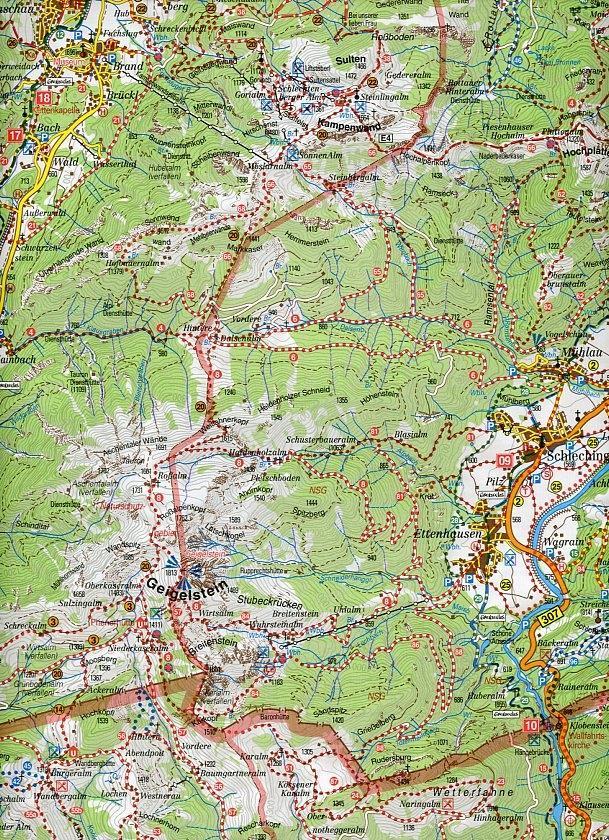 Aschau im Chiemgau. Bernau, Frasdorf, Sachrang, Schleching 1 : 35 000. Fritsch Wanderkarte