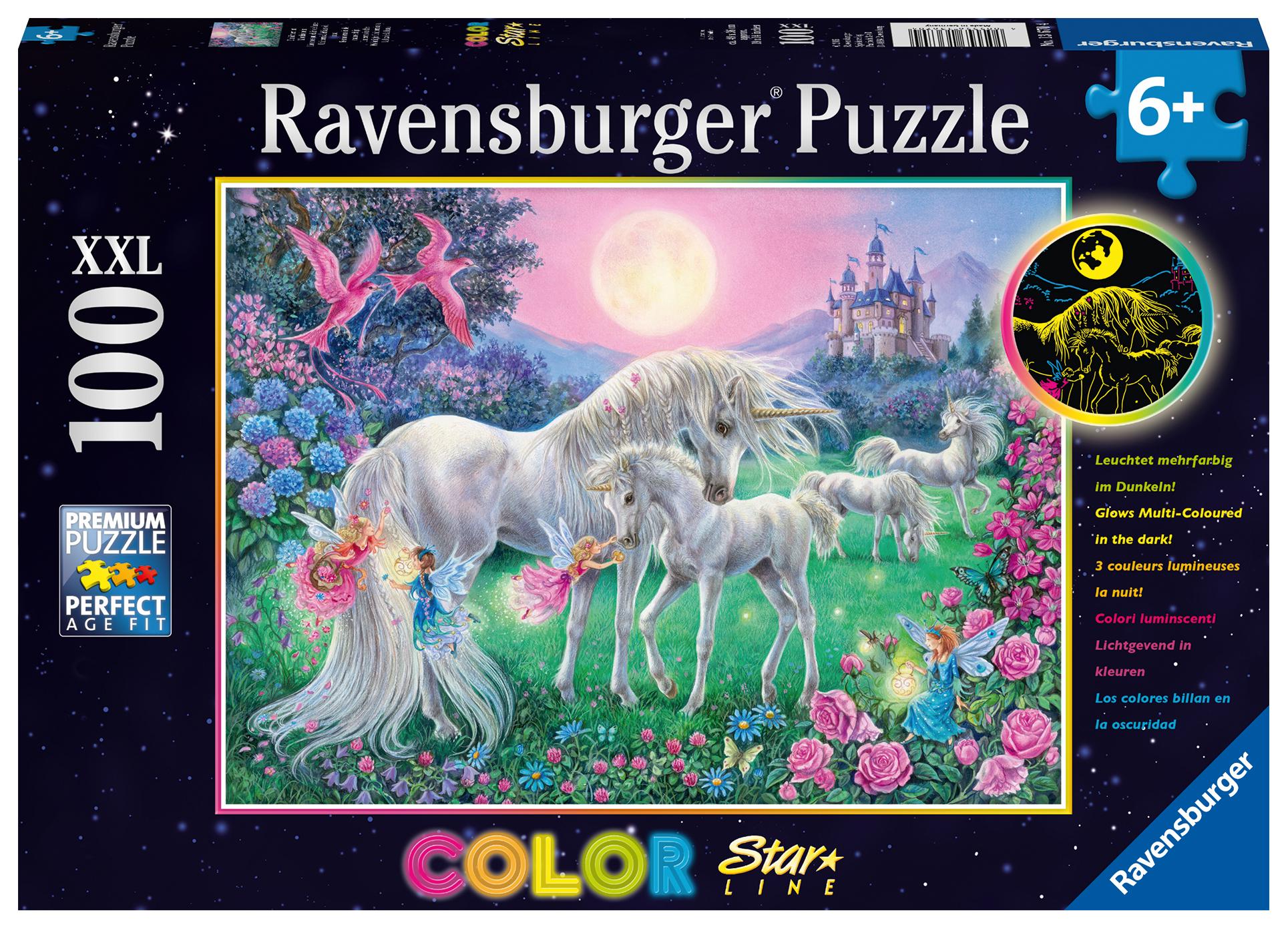 Einhörner im Mondschein. Color Star Line Puzzle 100 Teile XXL