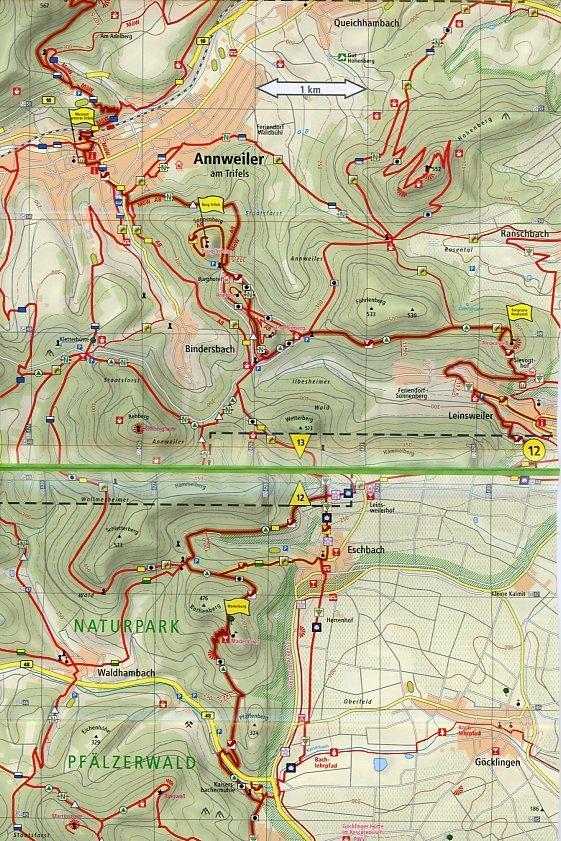 Pfälzer Weinsteig 1 : 25 000. Wanderkarte