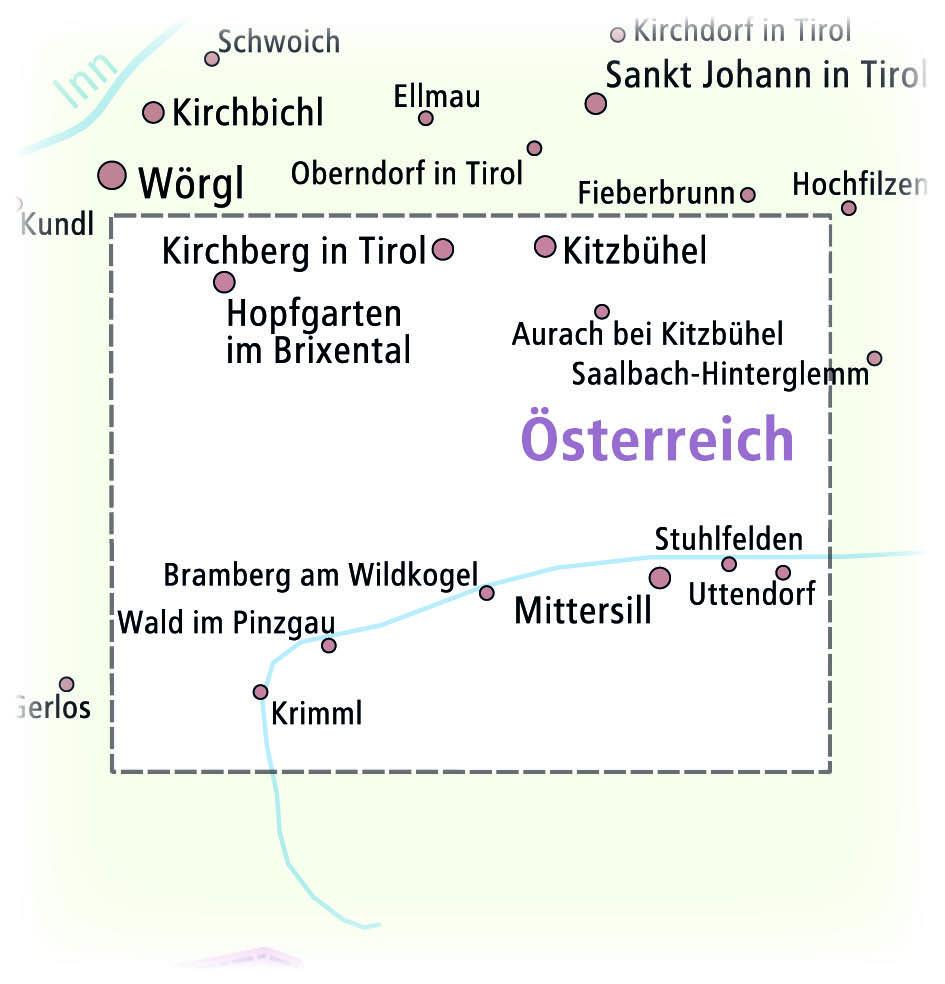 Kitzbüheler Alpen, Brixental - Kitzbühel, Gerlospass - Mittersill  1 : 35 000 Wander- und Radkarte