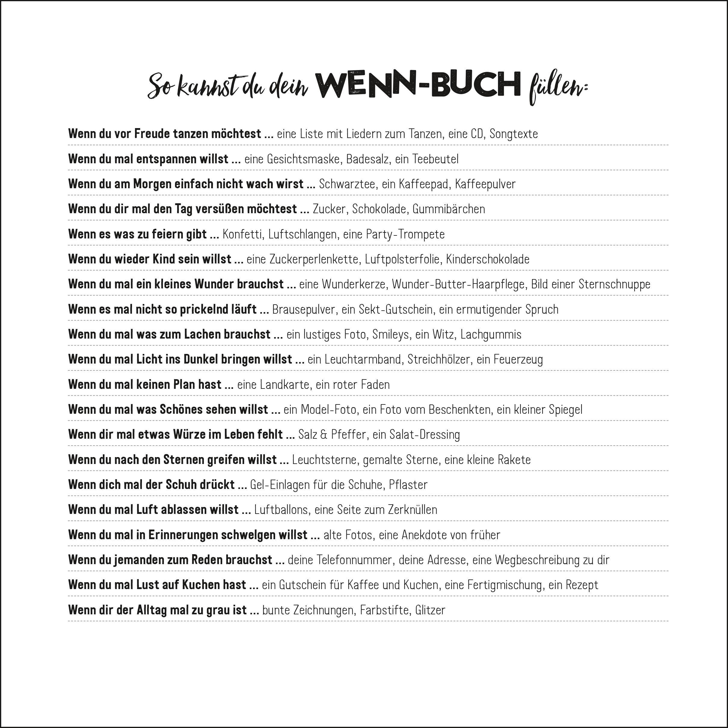 Wenn-Buch für dich - An dich gedacht - Für dich gemacht