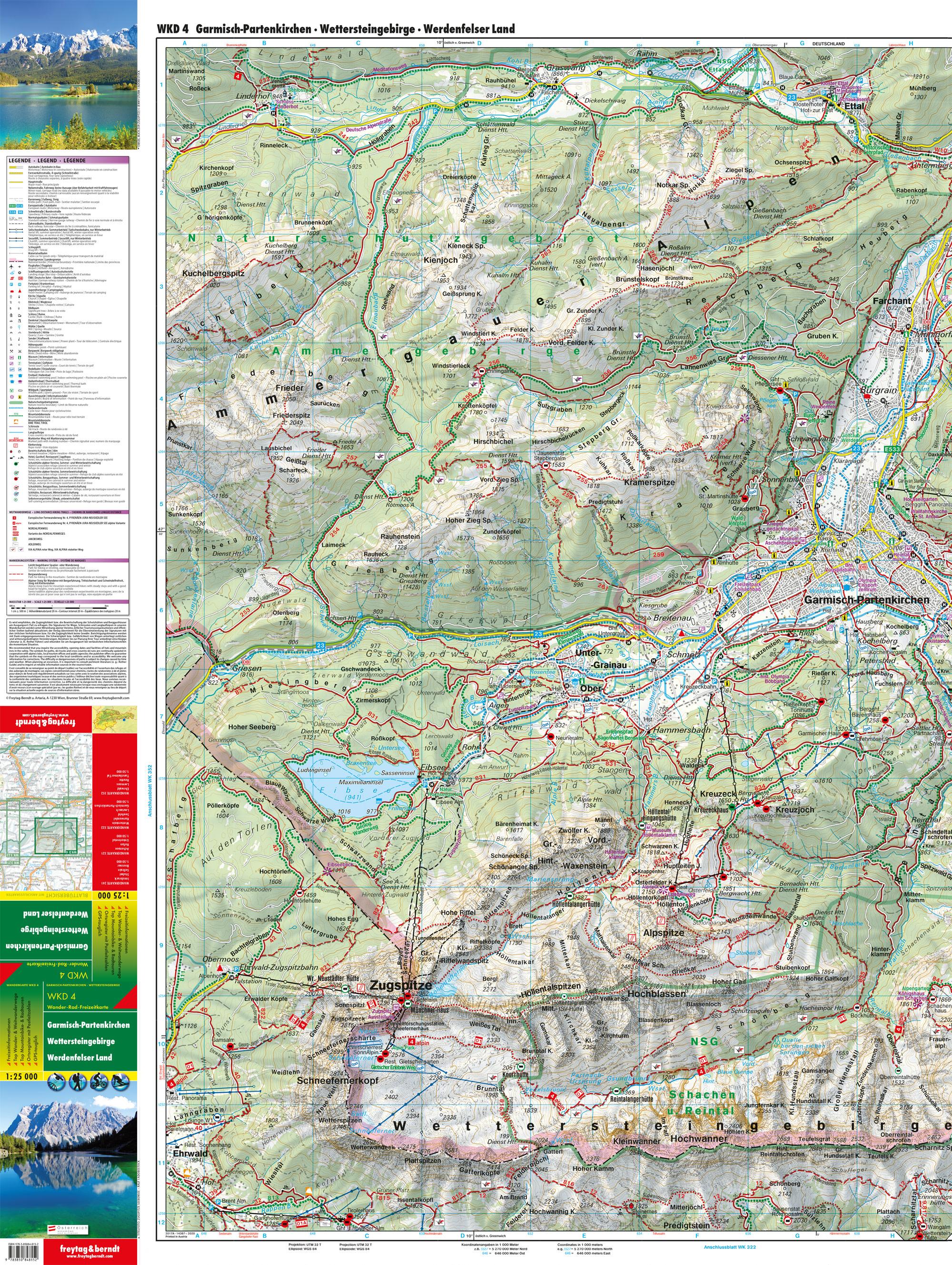 Garmisch-Partenkirchen: Wettersteingebirge, Werdenfelser Land 1 : 25 000