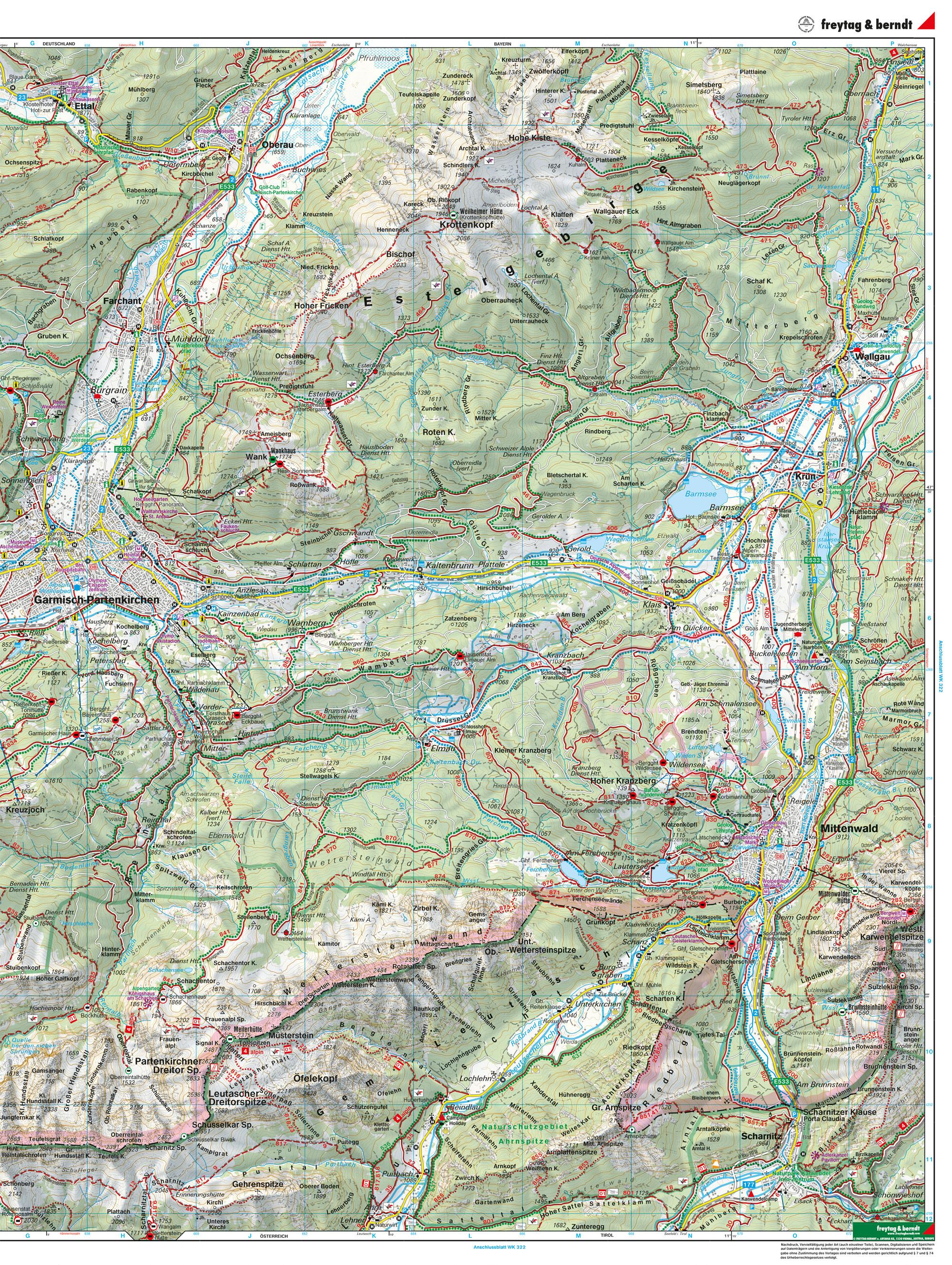 Garmisch-Partenkirchen: Wettersteingebirge, Werdenfelser Land 1 : 25 000