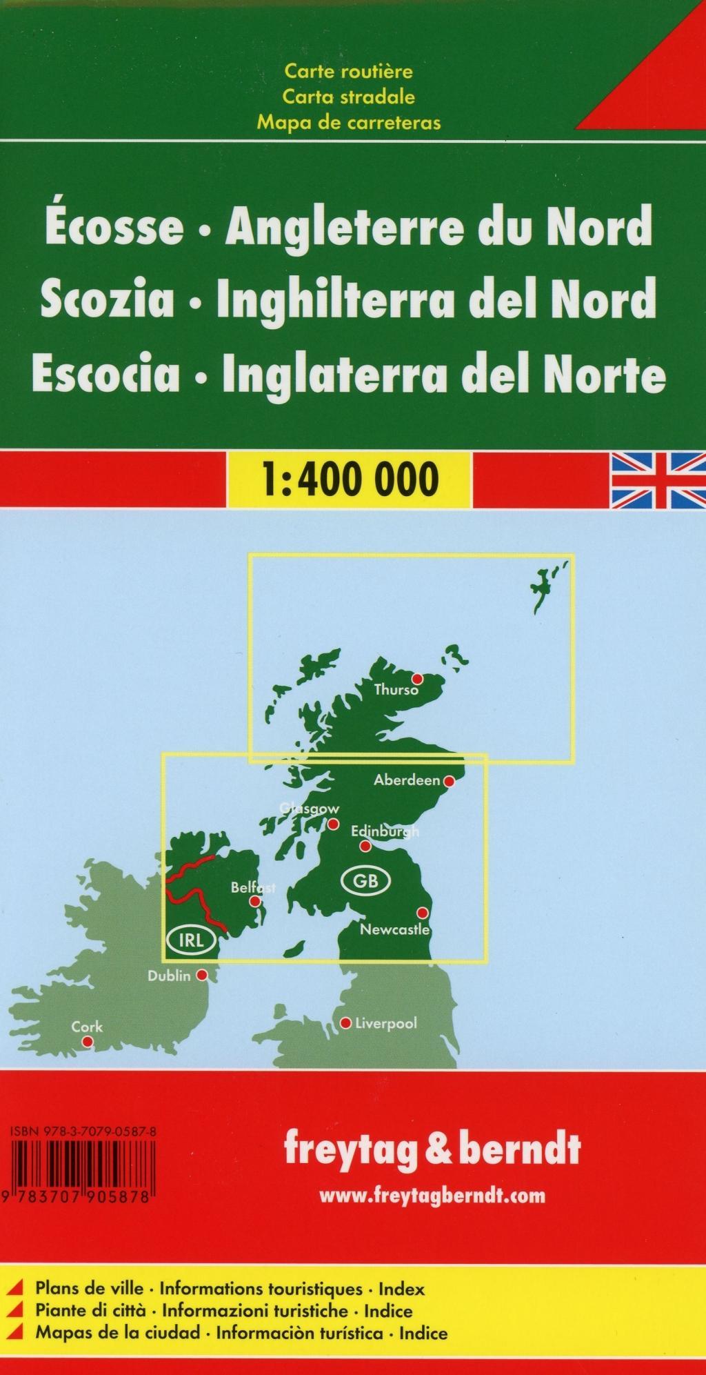 Schottland, Nordengland 1 : 400 000. Autokarte