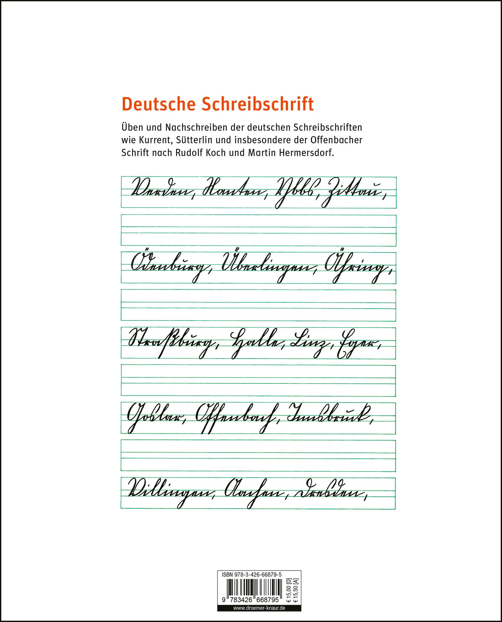 Deutsche Schreibschrift. Übungsbuch