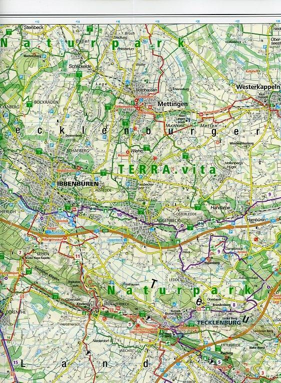 Osnabrücker Land, Naturpark TERRA.vita, Nördlicher Teutoburger Wald 1 : 70 000