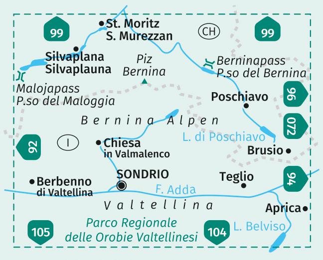 Bernina, Valmalenco, Sondrio 1:50 000