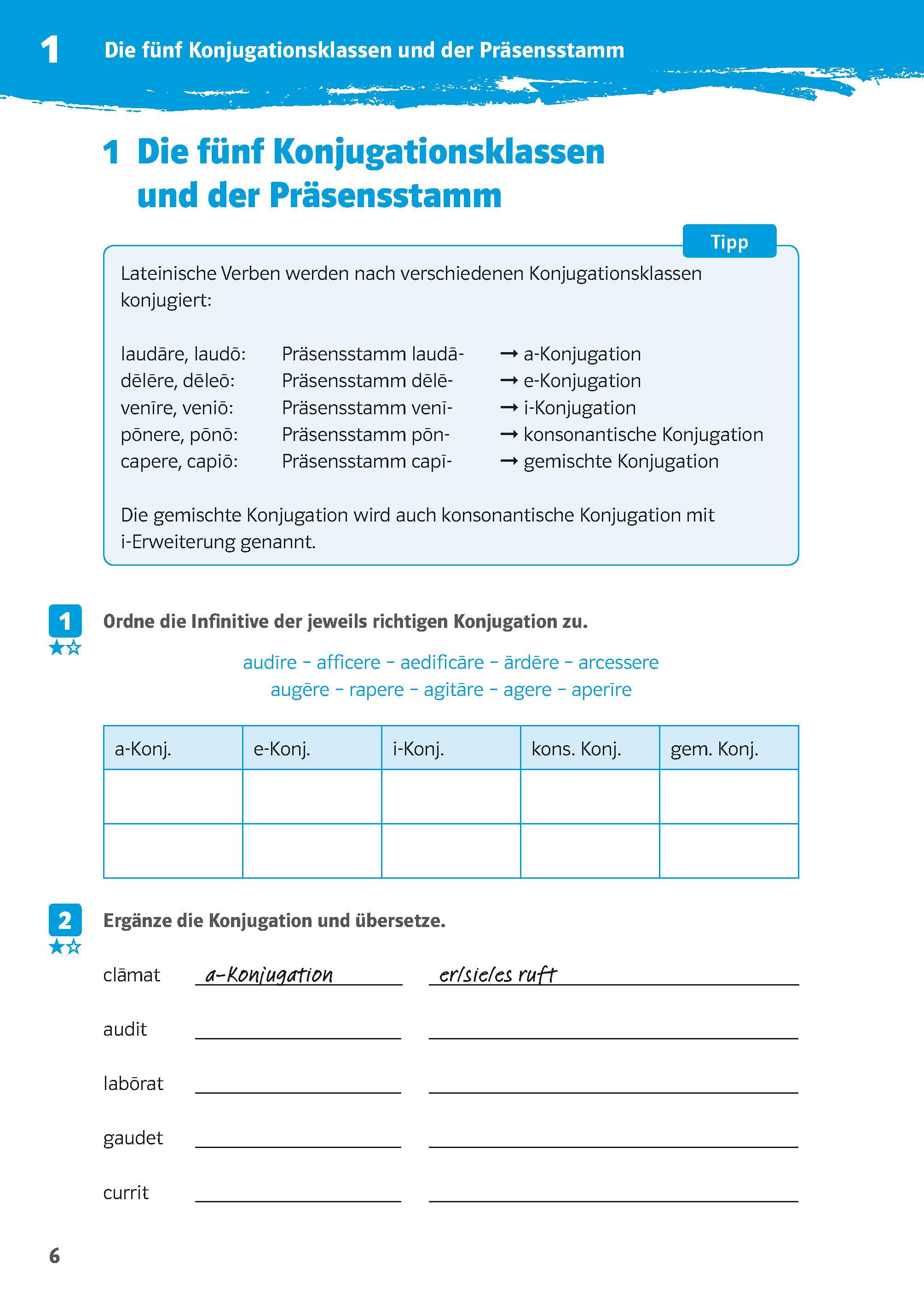 Klett 10-Minuten-Training Latein Grammatik Verben konjugieren 1./2. Lernjahr