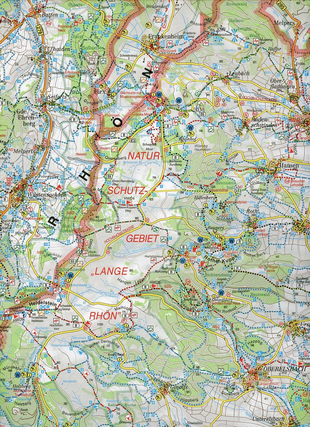 Naturpark & Biosphärenreservat Rhön 1 : 50 000. Wanderkarte