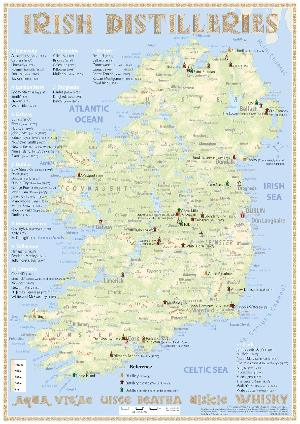 Whiskey Distilleries Ireland - Poster 42x60cm Standard Edition