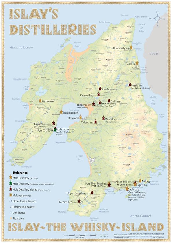 Islay's Distilleries Poster 60 x 42cm