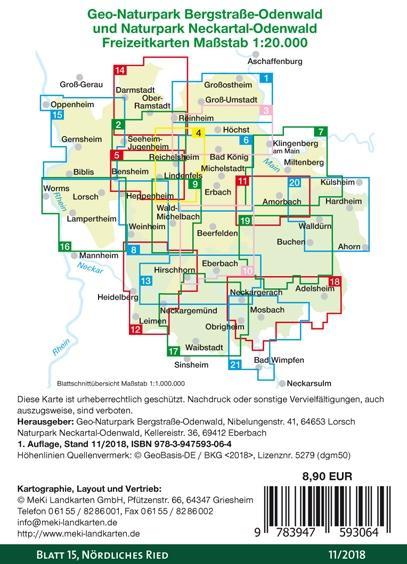 Nördliches Ried - Naturschutzgebiet Kühkopf-Knoblochsaue 1:20.000