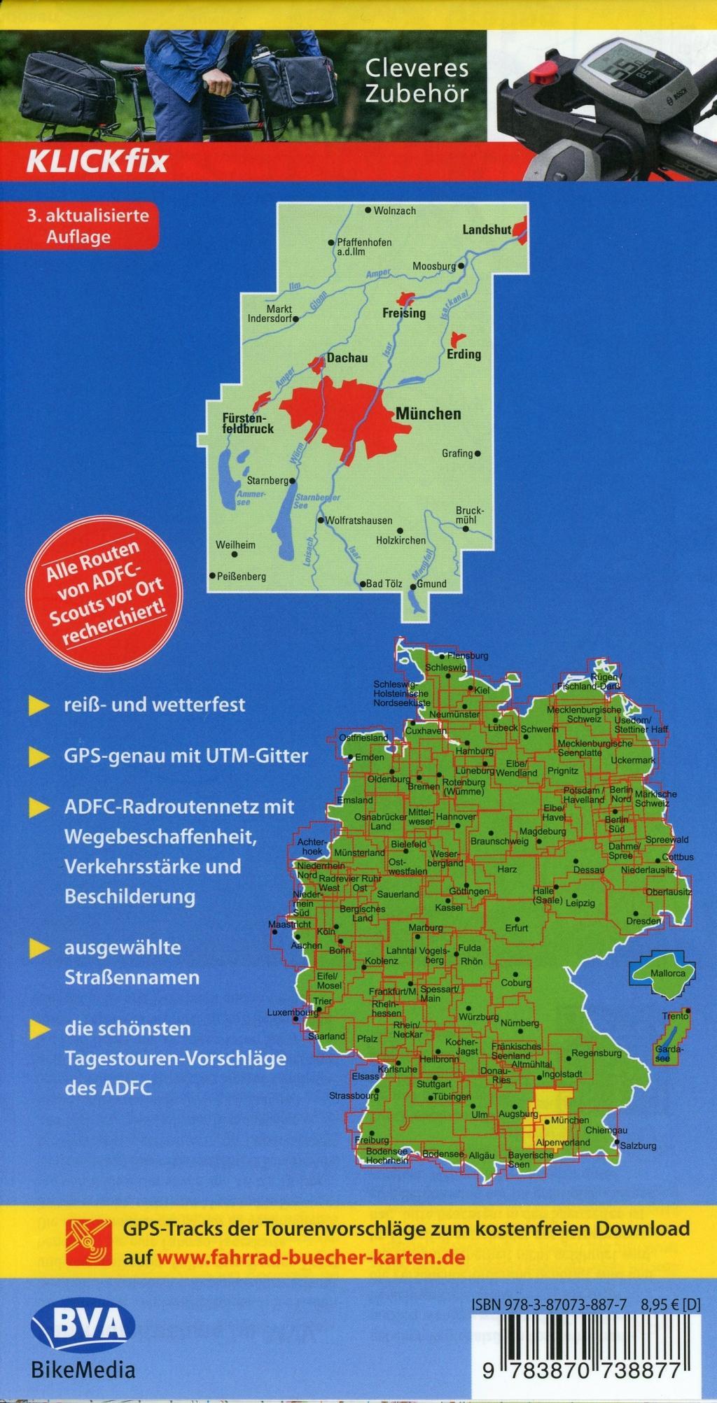 ADFC-Regionalkarte München und Umgebung, 1:75.000