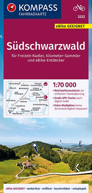 KOMPASS Fahrradkarte Südschwarzwald 1:70.000, FK 3332