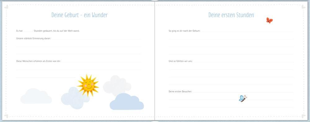 Babyalbum - BabyGlück - Willkommen. Hellblau