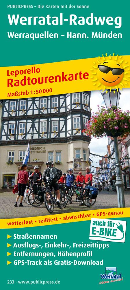 Radwanderkarte Werratal-Radweg, Werraquellen - Hann. Münden 1 : 50 000