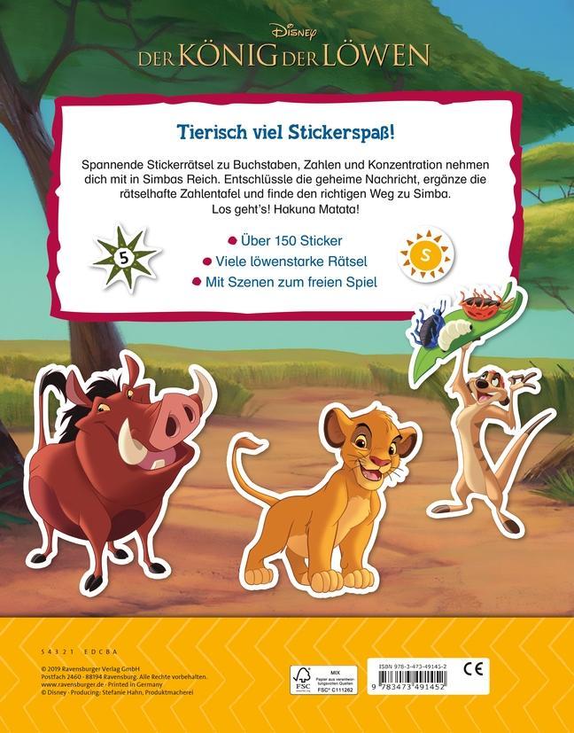 Mein Stickerspaß Disney Der König der Löwen: Vorschulrätsel