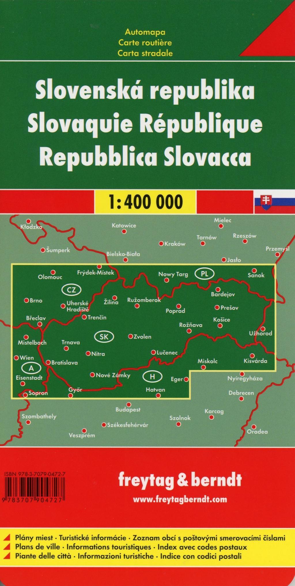 Slowakische Republik 1 : 400 000. Autokarte