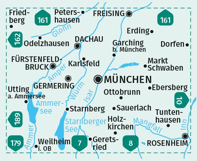 KOMPASS Wanderkarte München und Umgebung 1:50 000