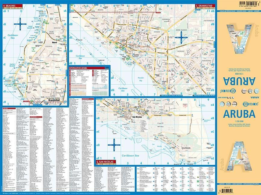 Aruba 1 : 50 000. Road Map + City Maps