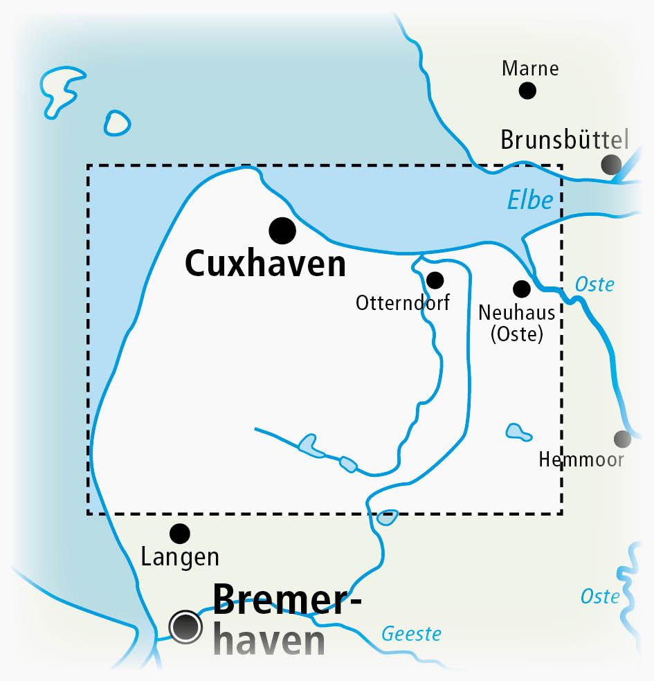 Cuxhaven und umzu (mit Stadtplan) 1:60 000