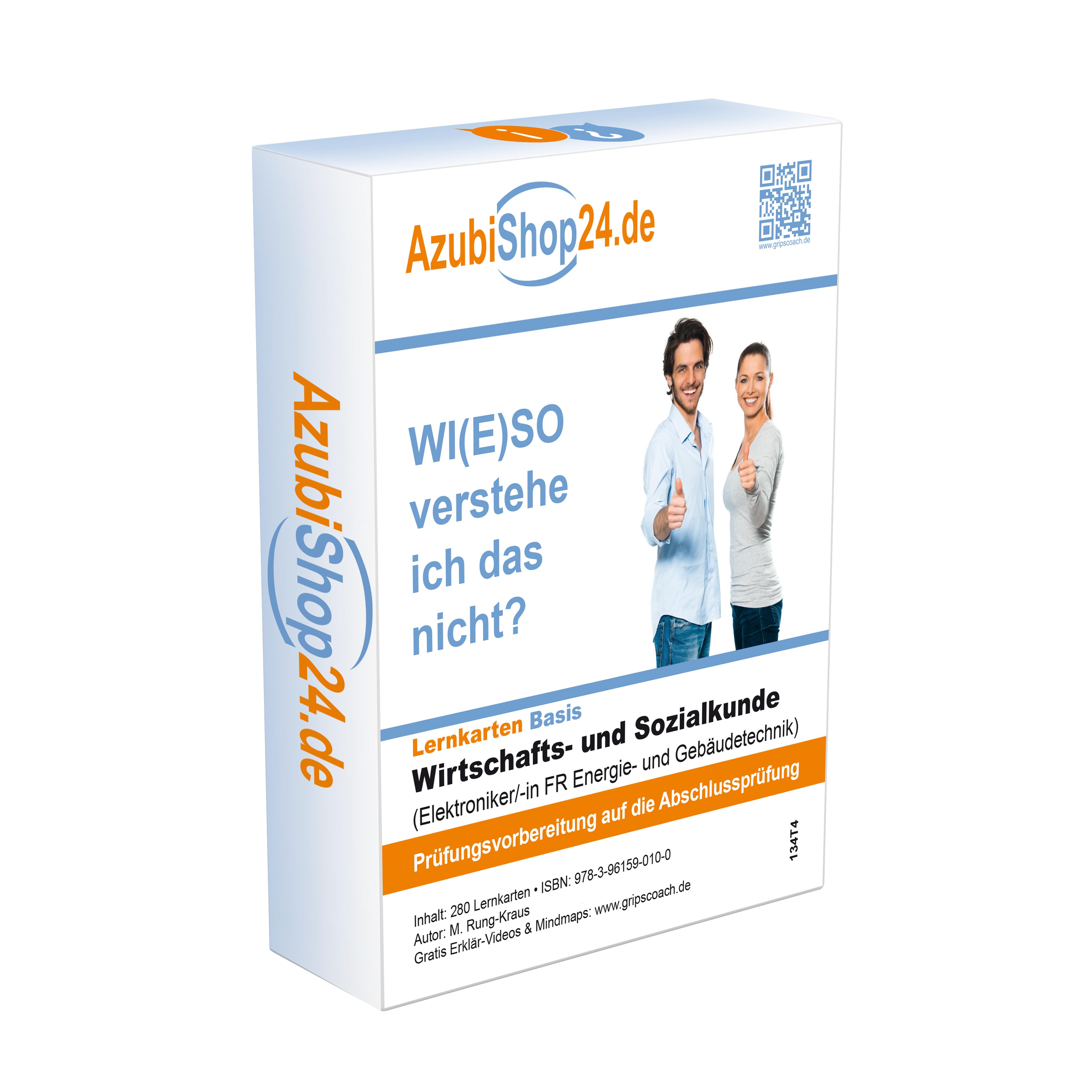 AzubiShop24.de Lernkarten Wirtschafts- und Sozialkunde Elektroniker / Elektronikerin Energie- und Gebäudetechnik Prüfungsvorbereitung Wiso Prüfung