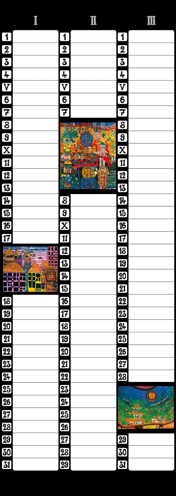 Hundertwasser Birthday Calendar