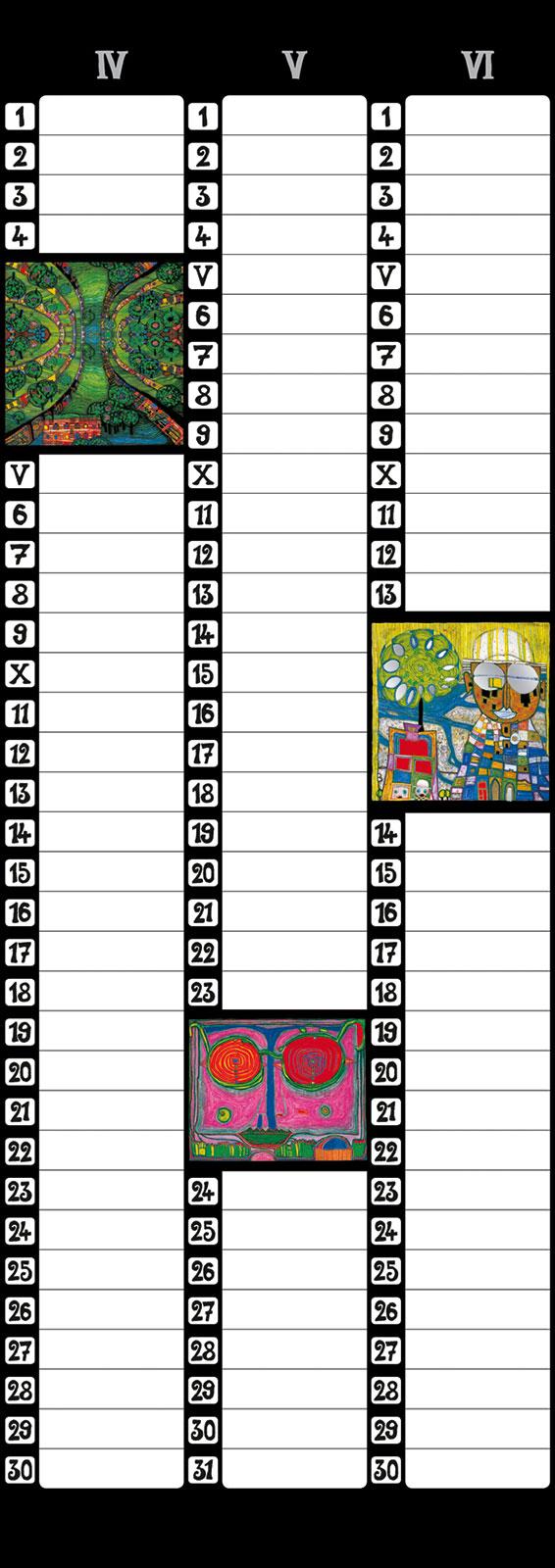 Hundertwasser Birthday Calendar