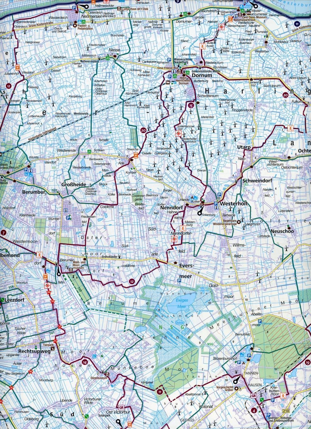 KOMPASS Fahrradkarte Ostfriesland mit allen Ostfriesischen Inseln 1:70.000, FK 3322