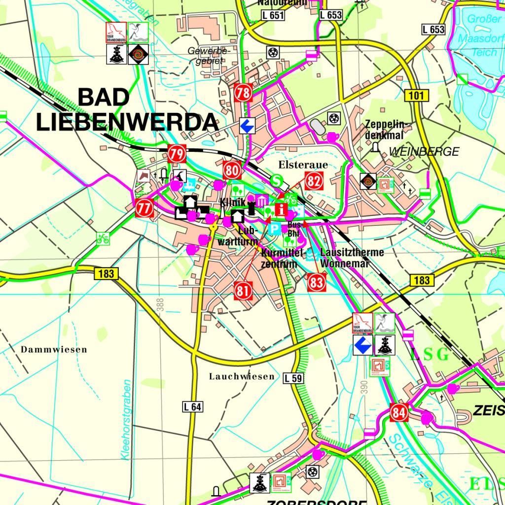 Naturpark Niederlausitzer Heidelandschaft - Kurstadt Bad Liebenwerda - Mühlberg - Schradenland 1:50 000