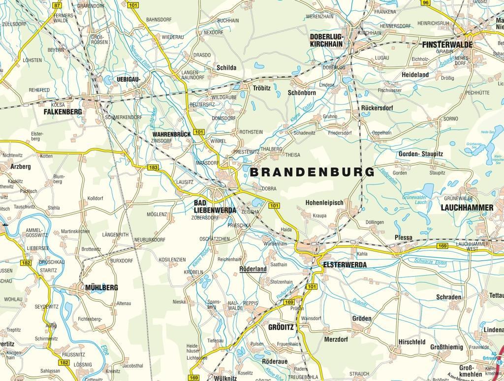 Naturpark Niederlausitzer Heidelandschaft - Kurstadt Bad Liebenwerda - Mühlberg - Schradenland 1:50 000