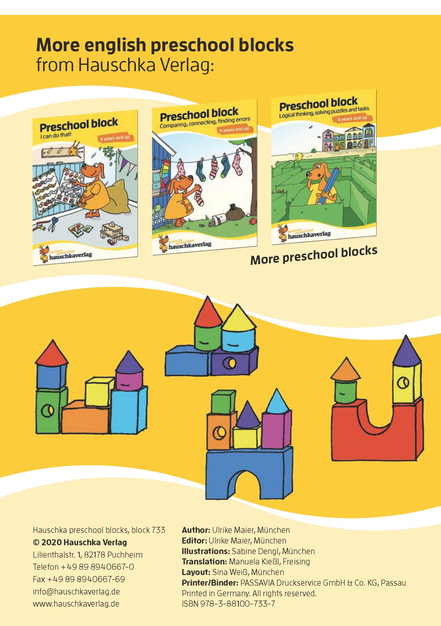 Preschool block - Numbers and quantities 5 years and up, A5-Block