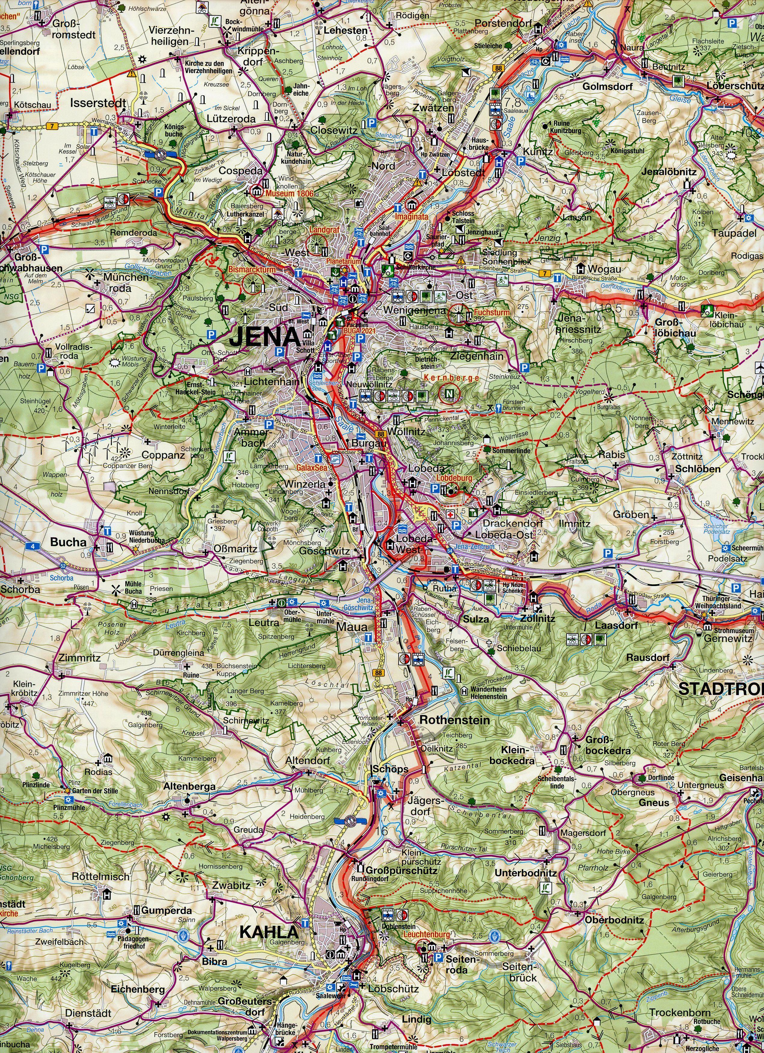 Fahrradkarte Jena - Saaletal 1:75 000