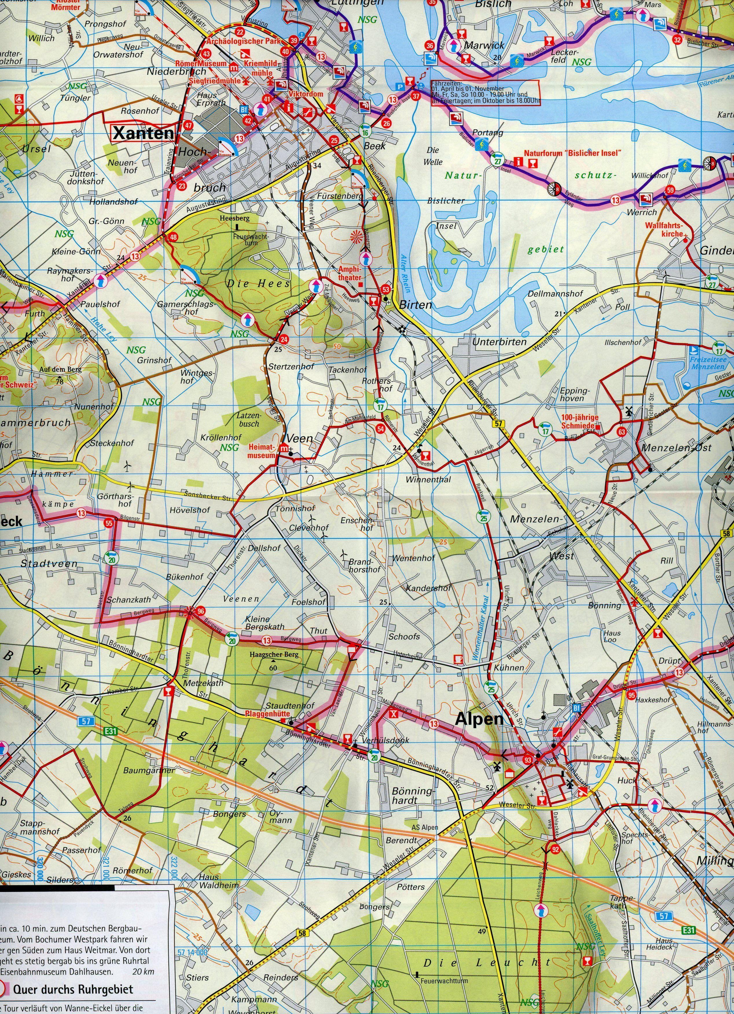 ADFC-Regionalkarte radrevier.ruhr West, 1:50.000, mit Tagestourenvorschlägen, reiß- und wetterfest, E-Bike-geeignet, GPS-Tracks Download