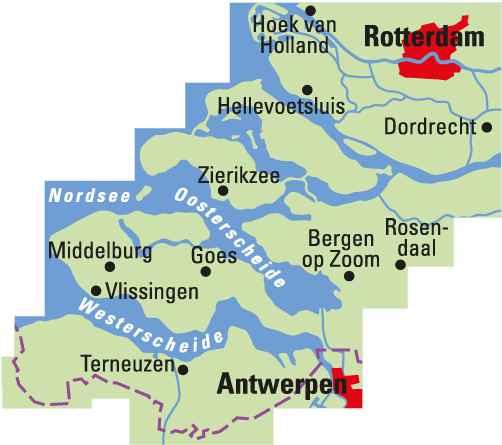 ADFC-Regionalkarte Seeland Rotterdam, 1:75.000, mit Tagestourenvorschlägen, reiß- und wetterfest, E-Bike-geeignet, mit Knotenpunkten, GPS-Tracks Download