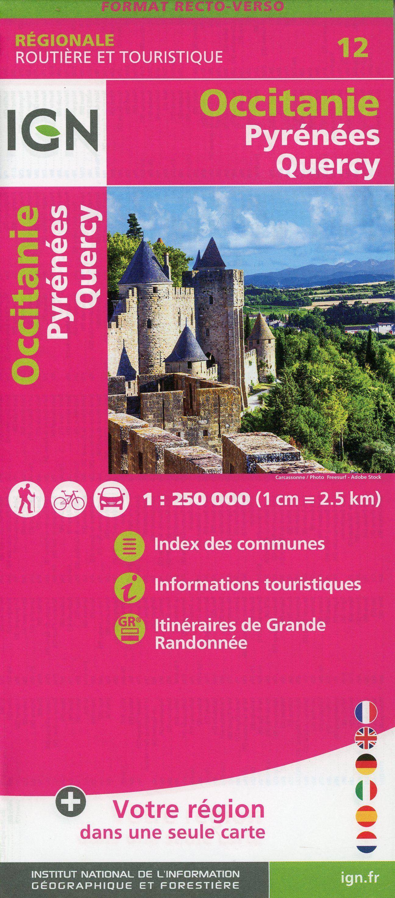 Occitanie (Pyrénées-Quercy) Recto/verso 1:250 000