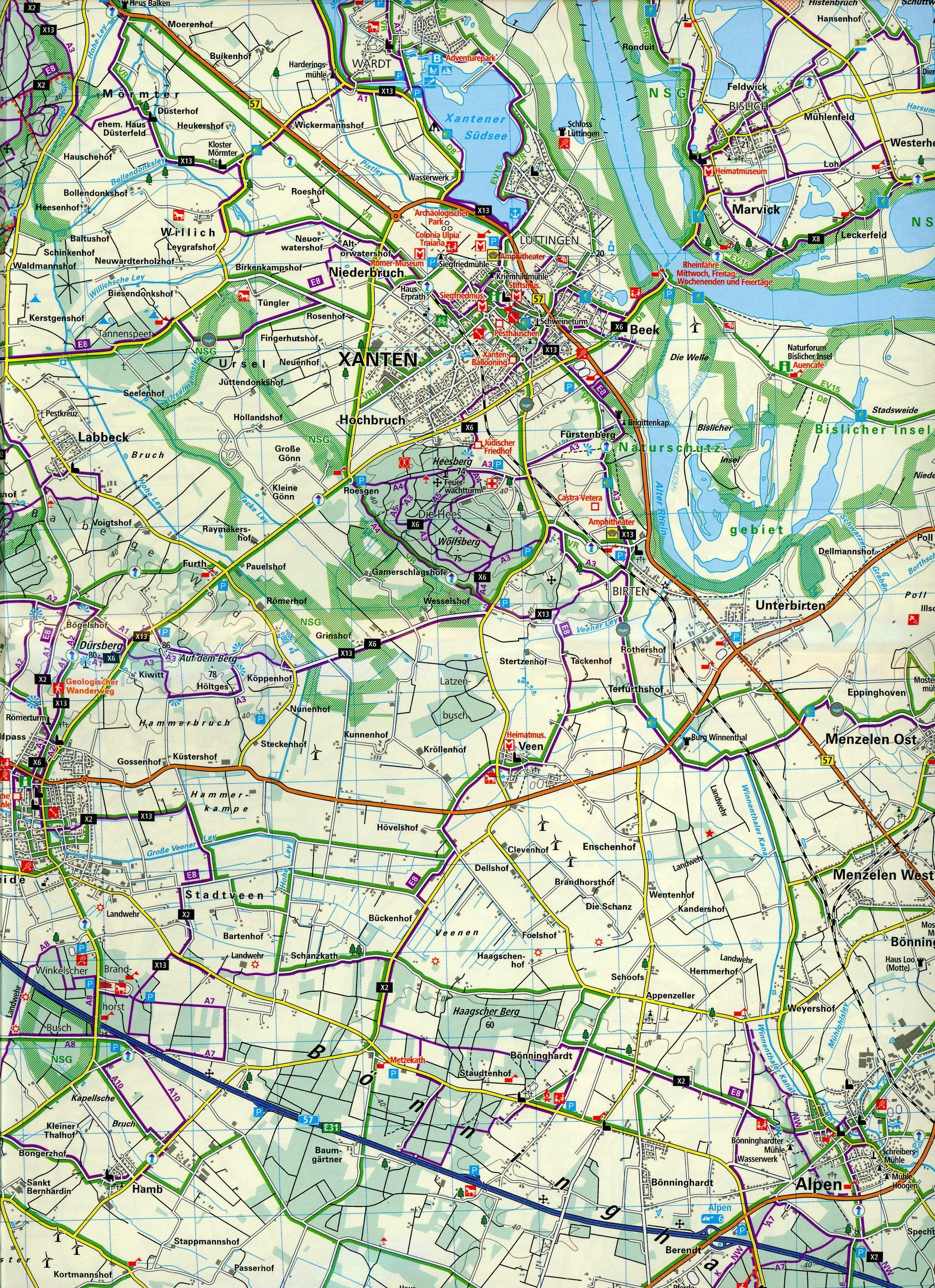 KuF Deutschland Outdoorkarte 61 Niederrhein, Kleve-Wesel, Kevelaer, Xanten - Bocholt  1 : 50 000 LZ bis 2025