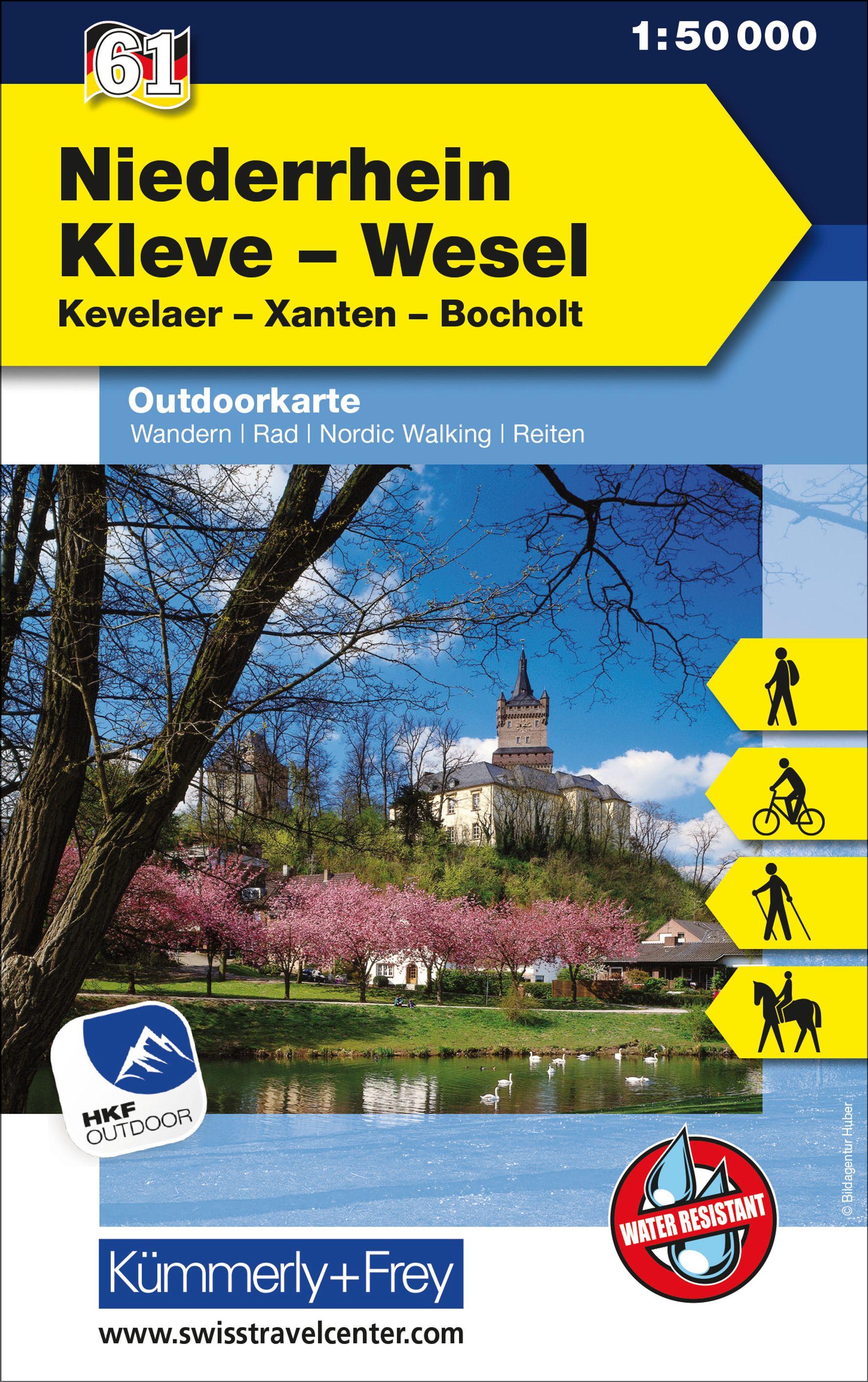 KuF Deutschland Outdoorkarte 61 Niederrhein, Kleve-Wesel, Kevelaer, Xanten - Bocholt  1 : 50 000 LZ bis 2025